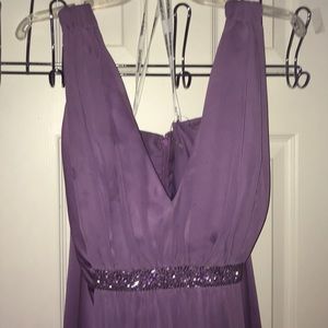 Purple David’s Bridal bridesmaid dress